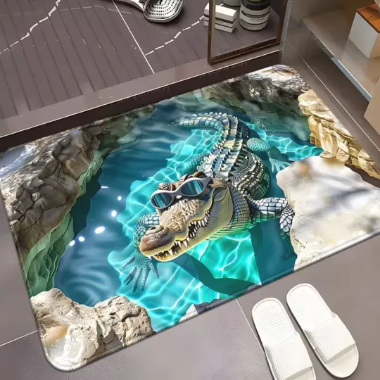 Discover Alligator Swamp Door Mat Rug, Decor Room Rug Best Gift US Decor