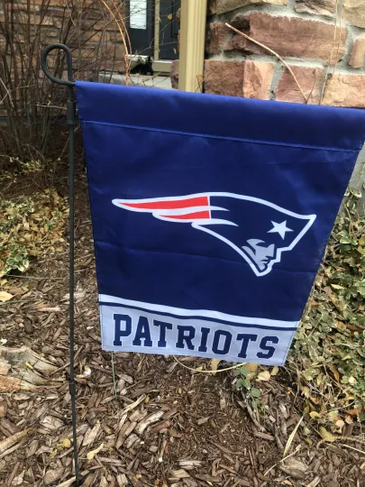 New England Patriots Double Sided Garden Flag Banner 12 x18