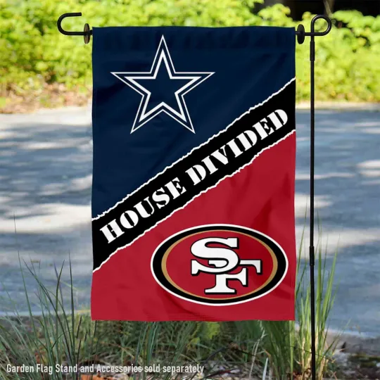 House Divided Cowboys and 49ers Garden Flag and Yard Banner