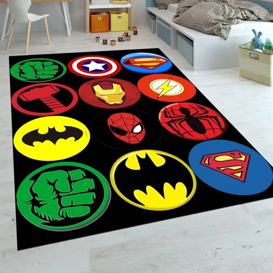 Discover Super Hero Themed Rug, Decor Rug Living Room Rug Christmas Gift US Decor