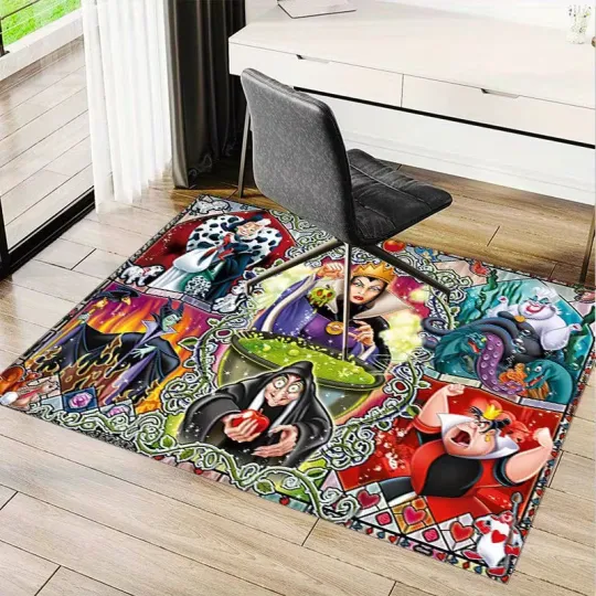 Discover Villains Disney Rug, Disney Cartoon Decor Room Rug Best Gift US Decor