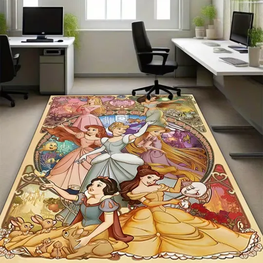Discover Princess Disney Rug, Movie Cartoon Decor Room Rug Best Gift US Decor