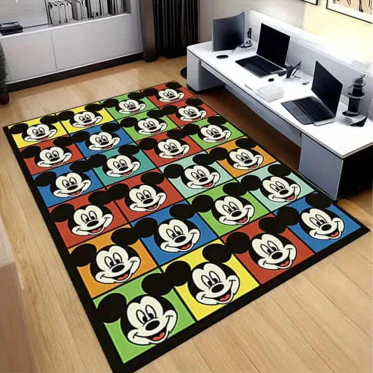 Discover Mickey Mouse Disney Rug, Movie Cartoon Decor Room Rug Best Gift US Decor