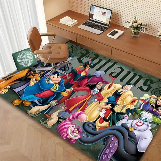 Discover Villains Disney Rug, Movie Cartoon Decor Room Rug Best Gift US Decor