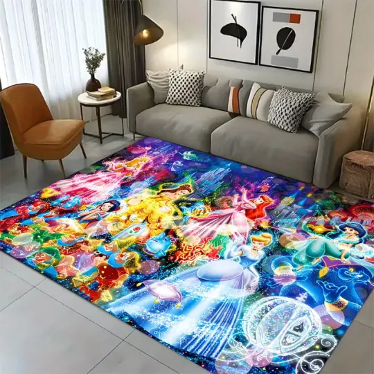 Discover Princesses Disney Rug, Movie Cartoon Decor Room Rug Best Gift US Decor