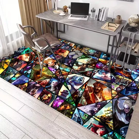 Discover Game Print Rug, Cartoon Decor Room Rug Best Gift US Decor
