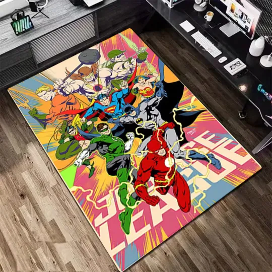 Discover Superhero Print Rug, Decor Room Rug Best Gift US Decor