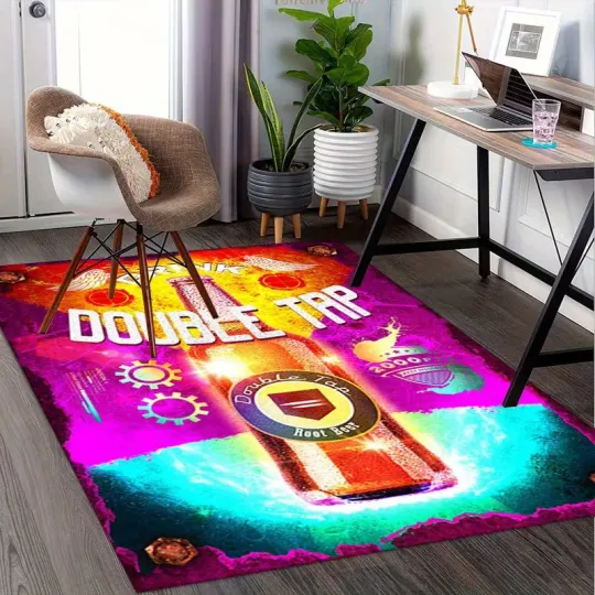 Discover Double Tap Retro Gaming Rug, Decor Room Rug Best Gift US Decor