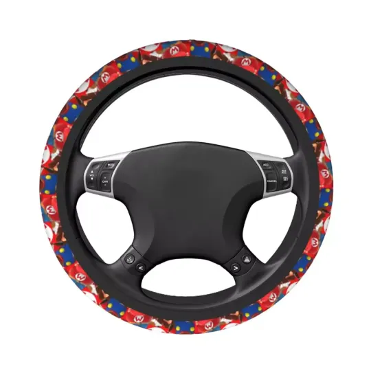 Discover Super Mario Bros Cartoon Car Steering Wheel Cover without Inner Ring