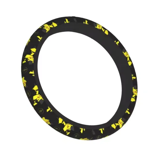 Discover Car Steering Wheel Cover Pika Anime Cartoon Anti-slip Steering Wheel Cover Fashion