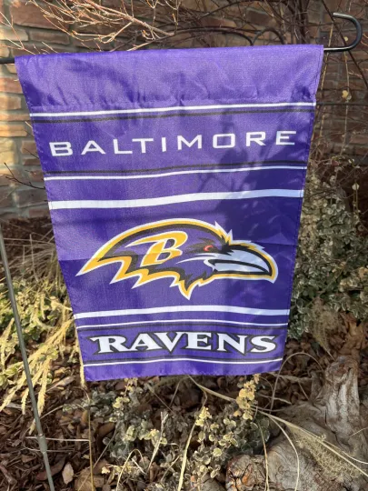 Baltimore Ravens Double Sided Garden Flag 12 x 18