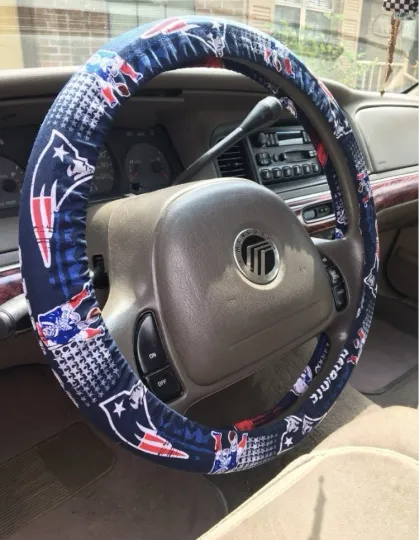 Discover New England Patriots Football Steering Wheel Cover