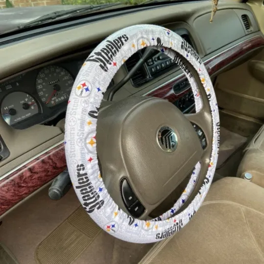 Discover Pittsburgh Steeler Steering Wheel Cover Football Auto Accessories