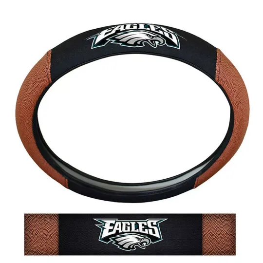 Discover Philadelphia Eagles Pigskin Steering Wheel Cover