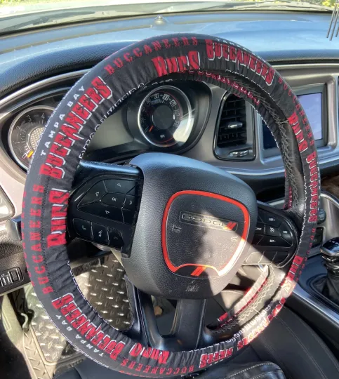 Discover Tampa Bay Buccaneers Steering Wheel Cover Football Auto Gift
