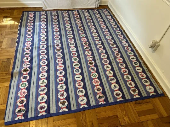 Discover Vintage  Baseball Fleece Blanket Throwback Logos 1998 88 X 72