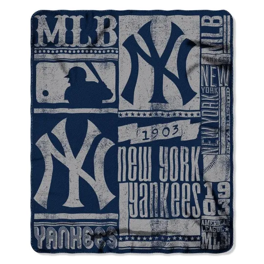 Discover New York Yankees  Light Weight Fleece Blanket (Strength Series) (50inx60in)