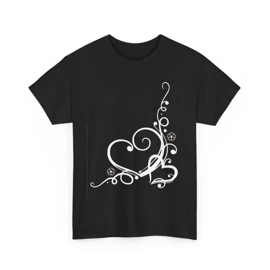 Discover Hearts Love Valentine Unisex T-Shirt with Swirl Heart Design