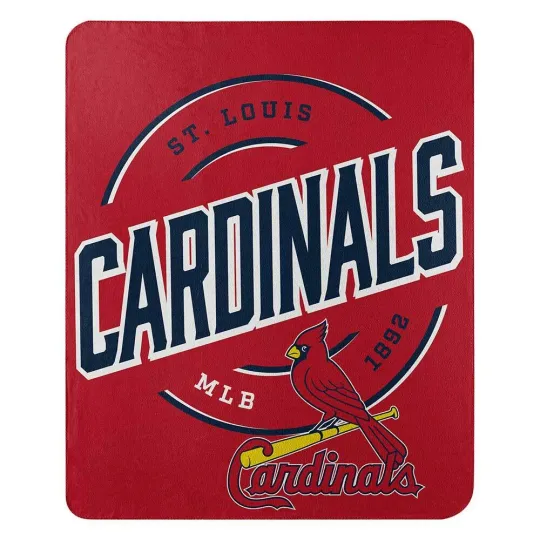 Discover St Louis Cardinals  Fleece Thow "Campaign" Blanket 50" x 60"