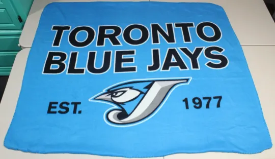 Baseball Vintage 2000s Toronto Blue Jays Fleece Throw Blanket 54 x 48
