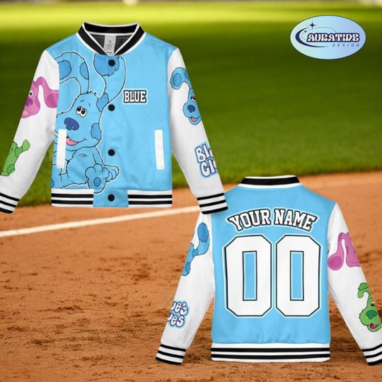 Discover Personalized Blue's Clues Baseball Jacket, Blue Dog Lovers Kids & Family Jacket