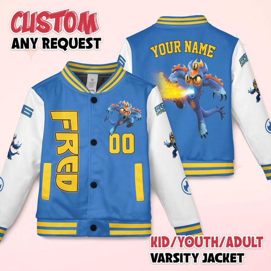 Custom Fred Varsity Jacket, Disney Big Hero 6 Baseball Jacket, Disneyland Baseball Jacket Outfit
