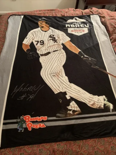 Discover VTG CHICAGO WHITE SOX MLB Jose Abreu ROOKIE SGA 7/17/15 NEW Fleece ROY Blanket