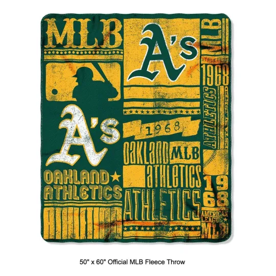 Discover New Northwest MLB Oakland Athletics Fleece Throw Blanket Large Size 50" x 60"
