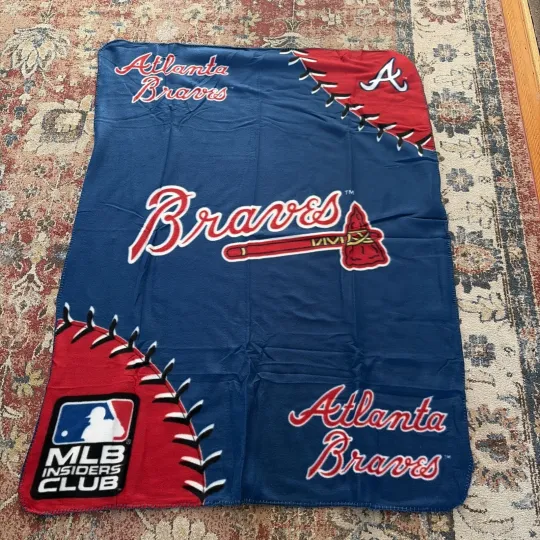Discover Insiders Club Atlanta Braves Fleece Blanket 43”x60”