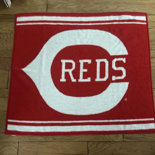 Discover Cincinnati Reds  Biederlack Fleece Blanket Baseball Ohio Made In USA 46 X 54