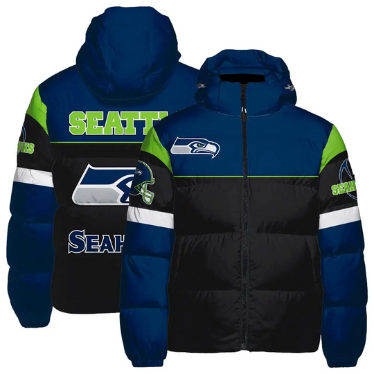 Discover Seattle Seahawks Hooded Puffer Jacket, Gift For Football Fan, Game Day Jacket