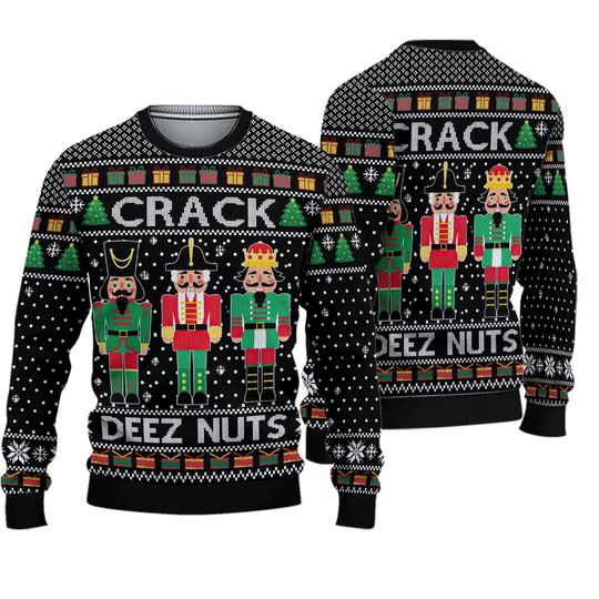 Crack Deez Nuts Nutcracker Ugly Sweater