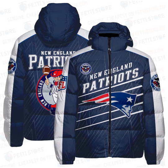 New England Patriots Puffer Jacket, Football Fan Jacket