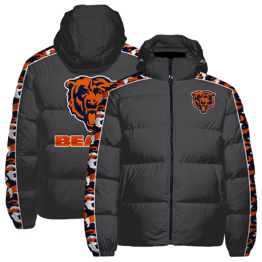Chicago Bears Hooded Puffer Jacket, Gift For Football Fan, Game Day Jacket