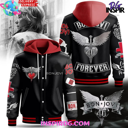 Discover Bon Jovi Forever Special Hooded Varsity Jacket
