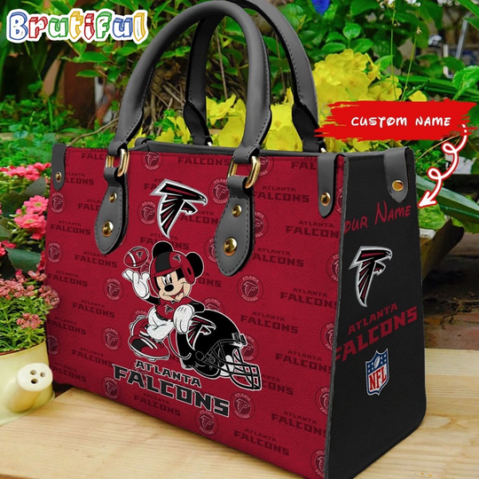 Atlanta Falcons Mickey Leather Bag Custom Name Women Bag