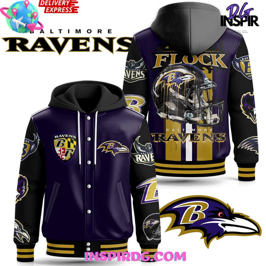 Baltimore Ravens Flock Pride Hooded Varsity Jacket