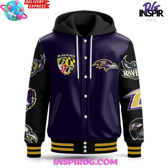 Baltimore Ravens Flock Pride Hooded Varsity Jacket