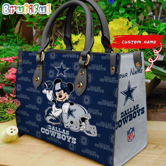 Dallas Cowboys Mickey Leather Bag Custom Name Women Bag