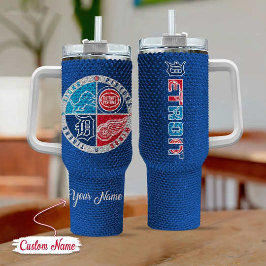 Discover Detroit Sport Logo Team Custom Tumber 40 Oz
