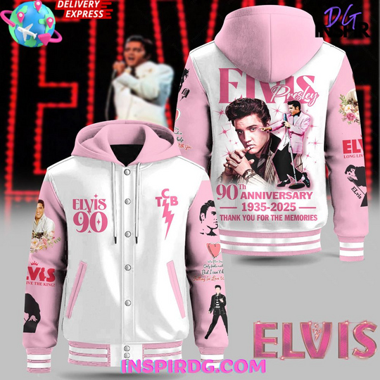 Elvis Presley 90th Anniversary Special Edition Hooded Varsity Jacket