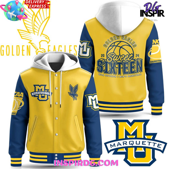 Discover Marquette Golden Eagles Sweet Sixteen Hooded Varsity Jacket