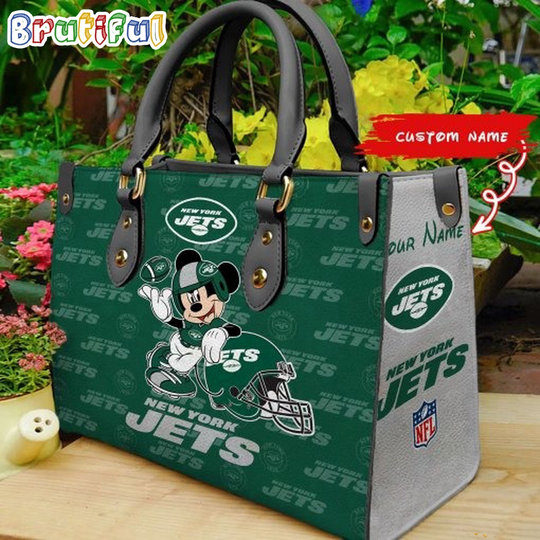Discover New York Jets Mickey Leather Bag Custom Name Women Bag
