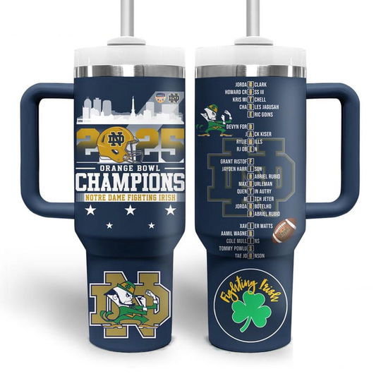 Discover ND Fighting Irish 2025 Orange Bowl Champions Tumbler Cup