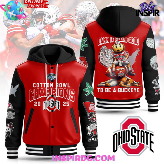 Discover Ohio State Bowl 2025 Hooded Varsity Jacket