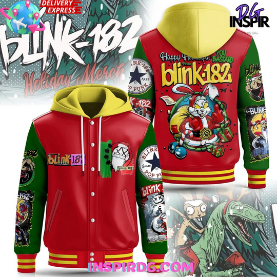 B182 Christmas Holiday Special Hooded Varsity Jacket