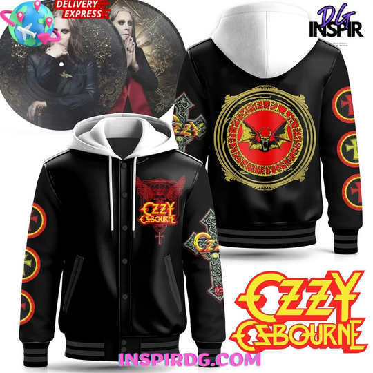 Ozzy Osbourne Gothic Rock Hooded Varsity Jacket