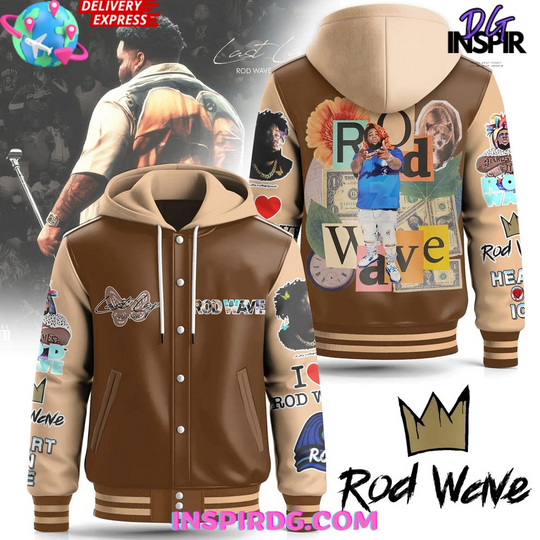 Rod Wave Last Love Brown Hooded Varsity Jacket