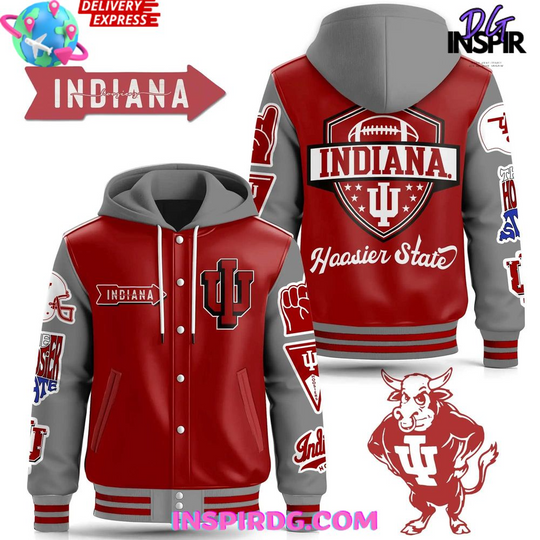 Discover Indiana Hoosiers Limited Hooded Varsity Jacket