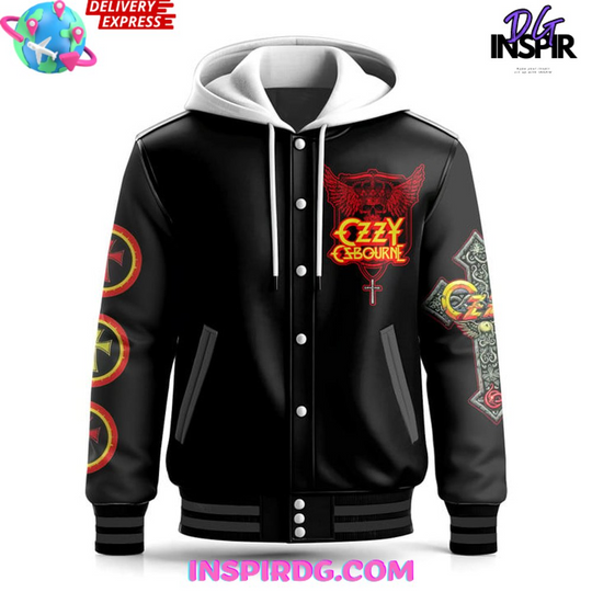 Ozzy Osbourne Gothic Rock Hooded Varsity Jacket
